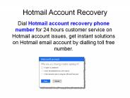 Hotmail Account Recovery Phone Number
