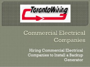 Commercial Electrical Companies