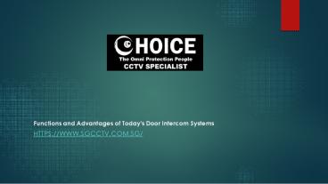 Functions and advantages of today's door intercom systems