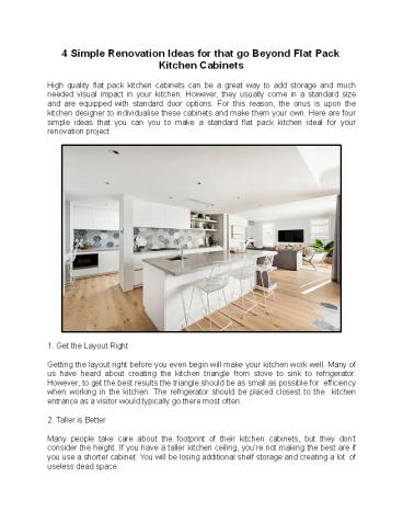 PPT – 4 Simple Renovation Ideas for that go Beyond Flat Pack Kitchen ...