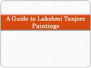 A Guide to Lakshmi Tanjore Paintings