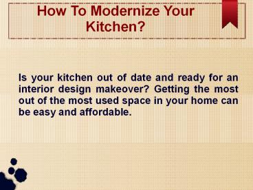 How To Modernize Your Kitchen