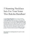 5 Stunning Necklace Sets For Your Sister This Raksha Bandhan! PowerPoint PPT Presentation