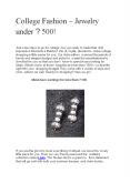 College Fashion- Jewellery under 500! PowerPoint PPT Presentation