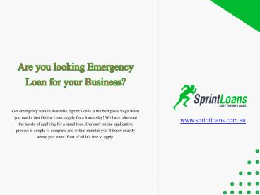 Emergency Loans For Your Business