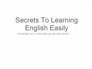 Secrets To Learning English Easily