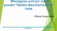 Wheatgrass extract-Juice- powder-Tablets Manufacturer in India PowerPoint PPT Presentation