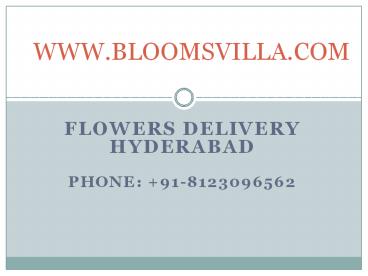 Flowers delivery Hyderabad