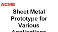 Sheet Metal Prototype for Various Applications PowerPoint PPT Presentation