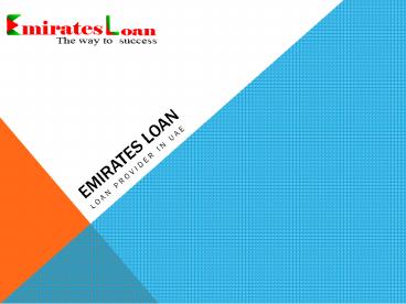 Emirates loan in Dubai UAE