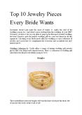 Top 10 Jewelry Pieces Every Bride Wants PowerPoint PPT Presentation