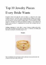 Top 10 Jewelry Pieces Every Bride Wants