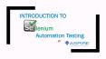 Introduction to Selenium Automation Testing - Learning, Career and Jobs PowerPoint PPT Presentation