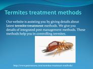 TERMITES TREATMENT METHODS