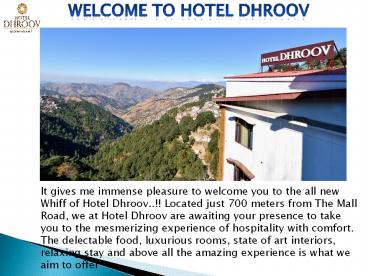 Hotels in Shimla with parking