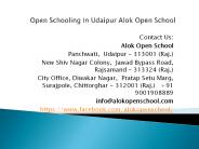 Open Schooling in Udaipur Alok Open School