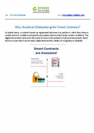 Why should an Enterprise go for Smart Contracts
