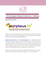 IVF Best Hospital | Morpheus Fertility Center |- ElaWoman