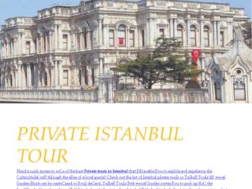 Private Istanbul Tour