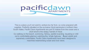 Wooli Serviced Apartments - Wooli Beach Accommodation (1)