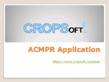 ACMPR Application