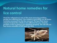 Natural home remedies for lice control