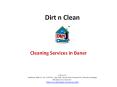 Cleaning Services in Baner, Pune - Dirt n Clean PowerPoint PPT Presentation