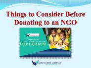Things to Consider Before Donating to an NGO