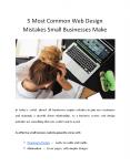 5 Most Common Web Design Mistakes Small Businesses Make PowerPoint PPT Presentation