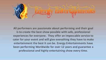 Shows With Fire - Energy Entertainment