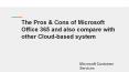 The Pros and Cons of Microsoft office 365 and compared with other cloud-based system PowerPoint PPT Presentation