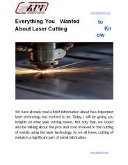 Everything You Wanted to Know About Laser Cutting