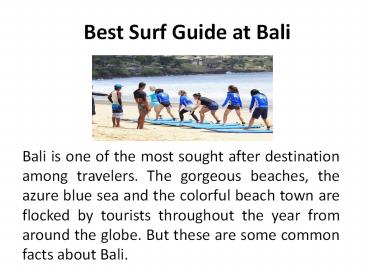 Best Surf Guide at Bali
