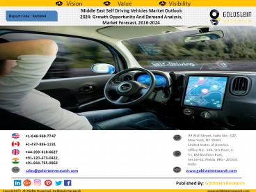 Middle East Self Driving Vehicles Market Outlook  2024: Growth Opportunity And Demand Analysis,  Market Forecast, 2016-2024