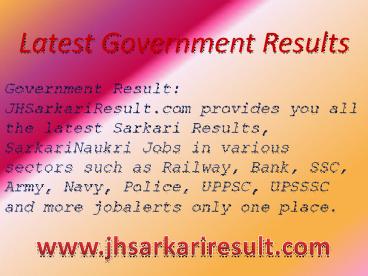Latest GovernmentResults
