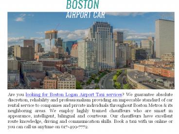 Boston airport car services