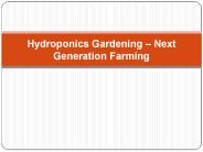 Hydroponics Gardening