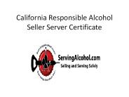 California Responsible Alcohol Seller Server Certificate