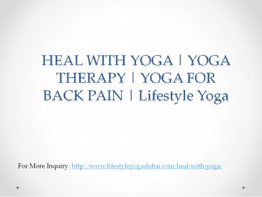 Heal With Yoga Therapy | Yoga Therapy in Dubai