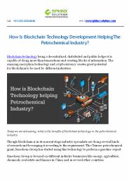 How is blockchain technology development helping the petrochemical industry