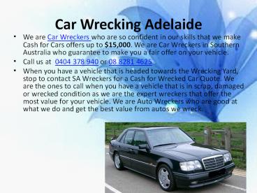 SA Wreckers Adelaide