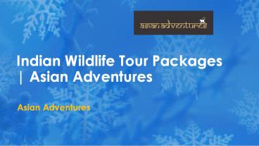 Indian Wildlife Tour Packages | Asian Adventures