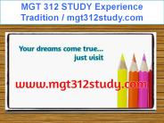 MGT 312 STUDY Experience Tradition / mgt312study.com