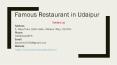 Famous Restaurant in Udaipur PowerPoint PPT Presentation