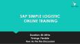 SAP Simple Logistics Training Material PPT