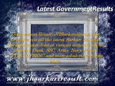 Latest government results