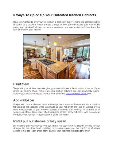 6 Ways To Spice Up Your Outdated Kitchen Cabinets