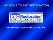 Fire Recovery Services, Fire Restoration Services