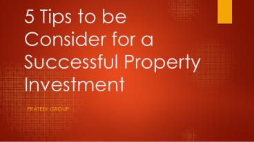Property Investment For Beginners- Some Important Tips