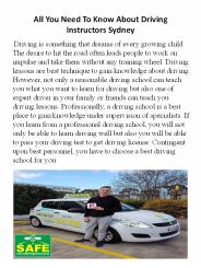 Driving Instructors Sydney